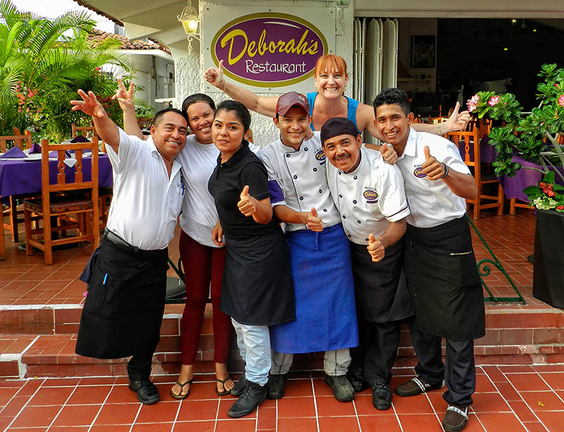 Deborah and her restaurant staff